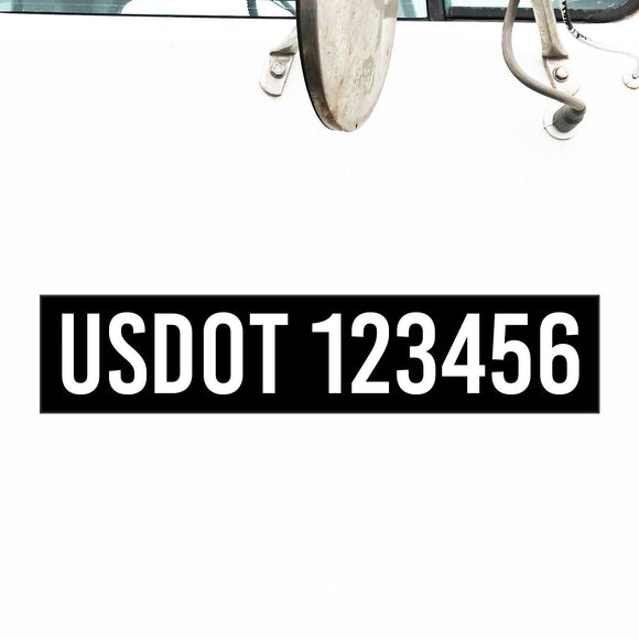 Reversed Style USDOT Number Decal