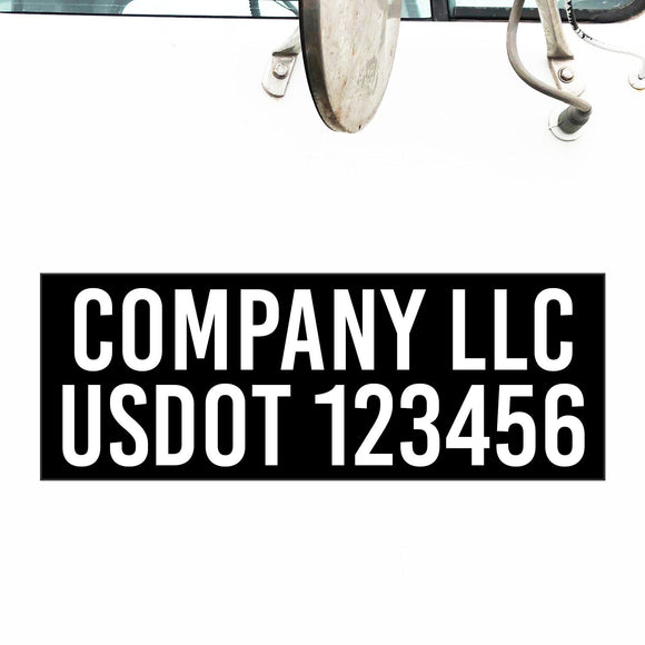 Inverted Company Name & USDOT Decal