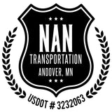 Trucking Company Name with USDOT Lettering Decals Stickers