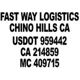 Trucking Company Name with USDOT, CA & MC Lettering Decals Stickers