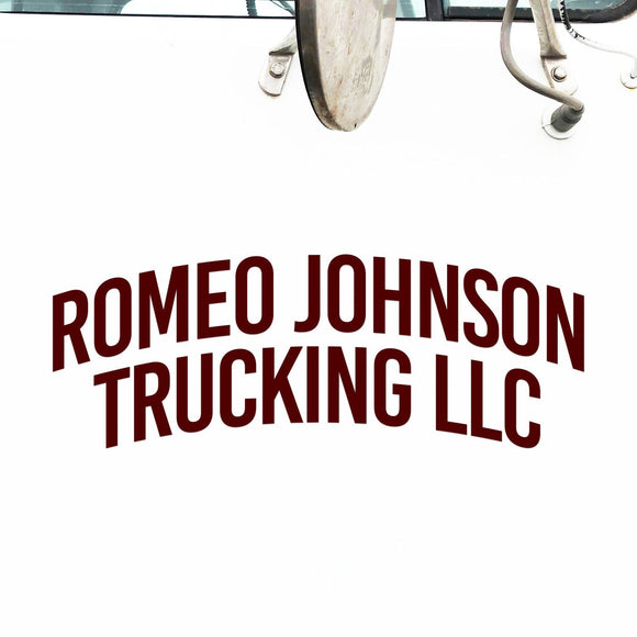 Arched Company Name Decal for Trucks