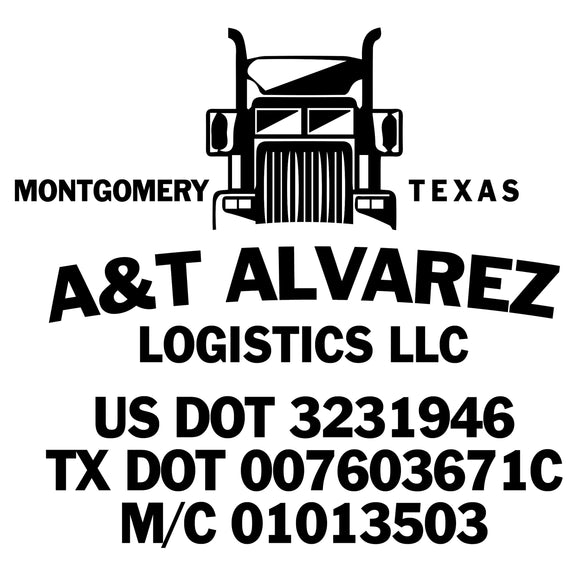 Trucking Company Name with USDOT, TXDOT & MC Lettering Decals Stickers