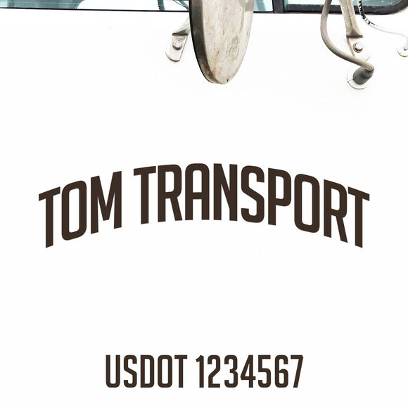Arched Company Name with USDOT Number