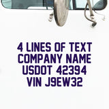 4 Lines of text sticker decal 