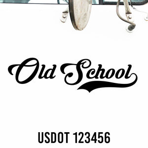 Old School style truck decal with usdot 
