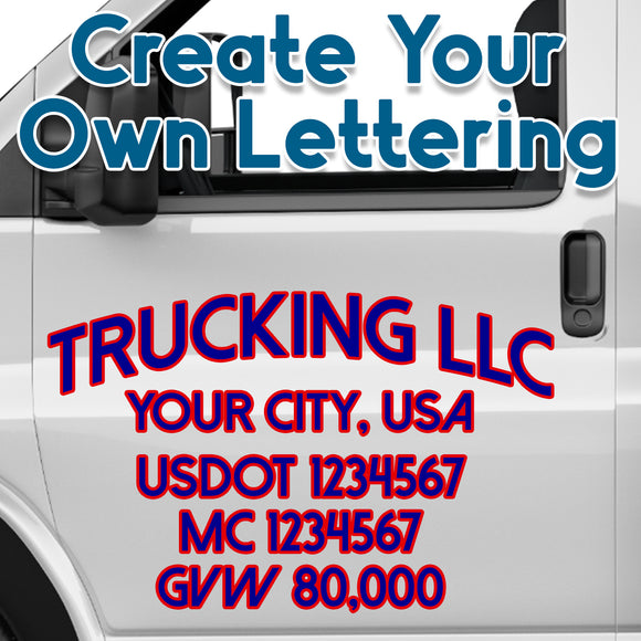 create your own usdot truck lettering decal