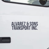 Company Name Truck Decal, Great for USDOT, (Set of 2)