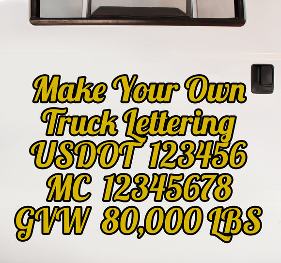 make your own usdot truck lettering