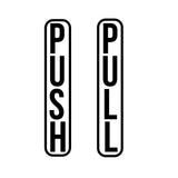 push pull door decal