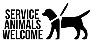 service animals welcome decal sticker