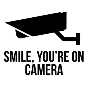 Smile, You're On Camera Store Decal Sticker