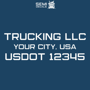 trucking company name location and usdot decal sticker