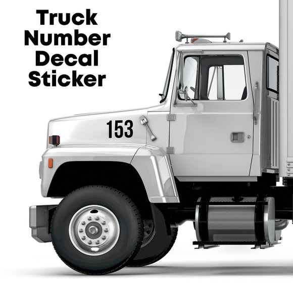 truck number decal sticker vehicle