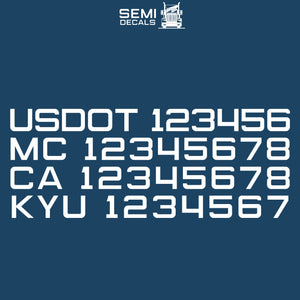 usdot mc ca kyu number decal sticker lettering