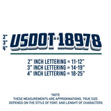 Centered USDOT & MC Number Decal Sticker (Set of 2)